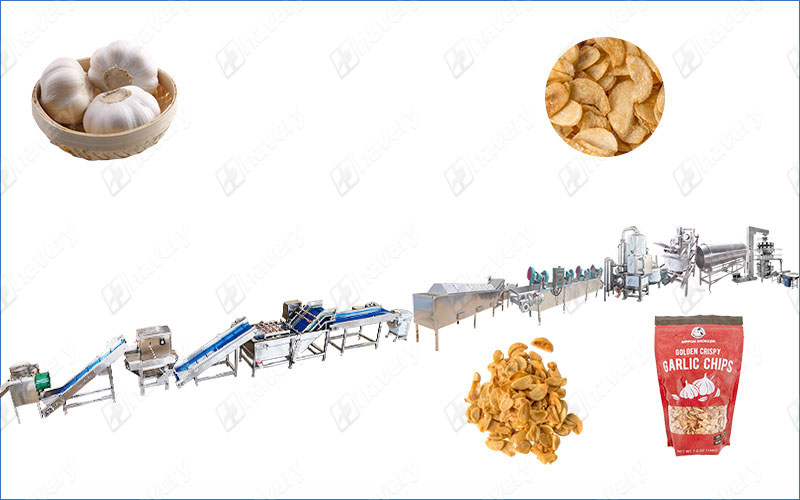 vacuum garlic chips frying line